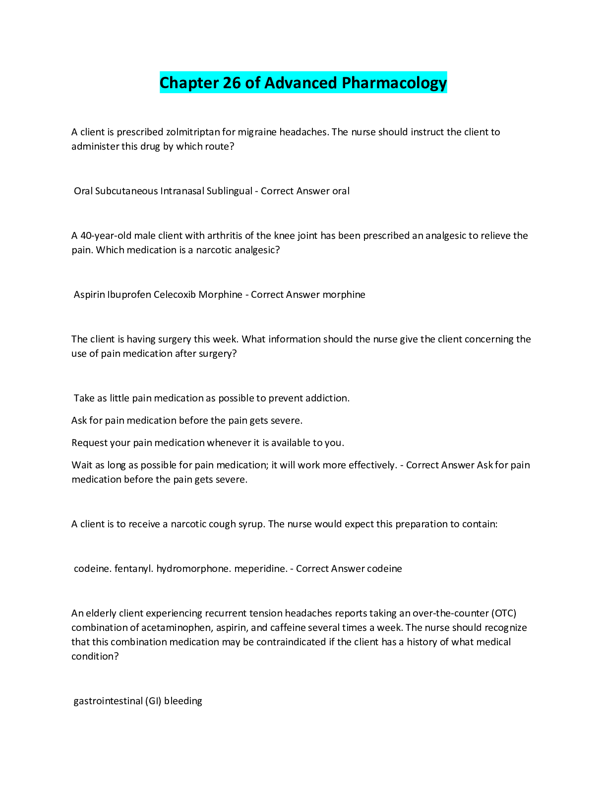 Preview image for Chapter 26 of Advanced Pharmacology